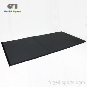 Tapis de gymnastique noir pliable en mousse épaisse